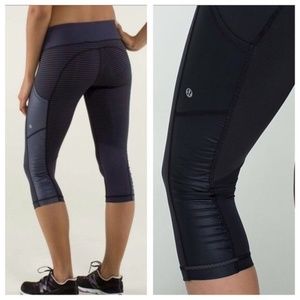 Lululemon Cut the Crop Leggings Faux Leather Sz 4